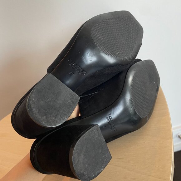 Suede Open Square Toe Mules - Picture 5 of 5